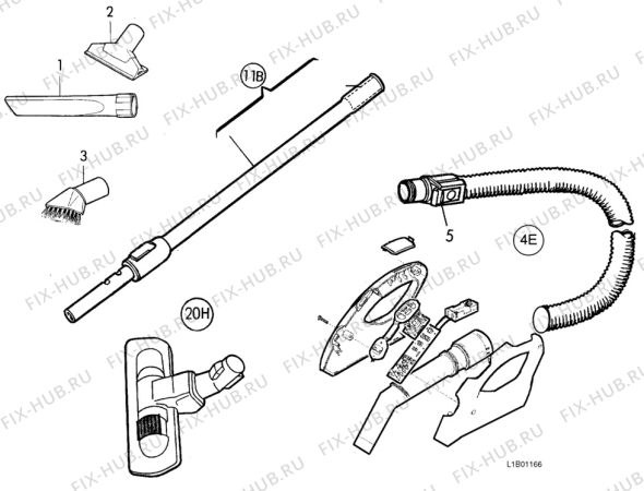 Взрыв-схема пылесоса Electrolux Z5145 - Схема узла L10 Hose B